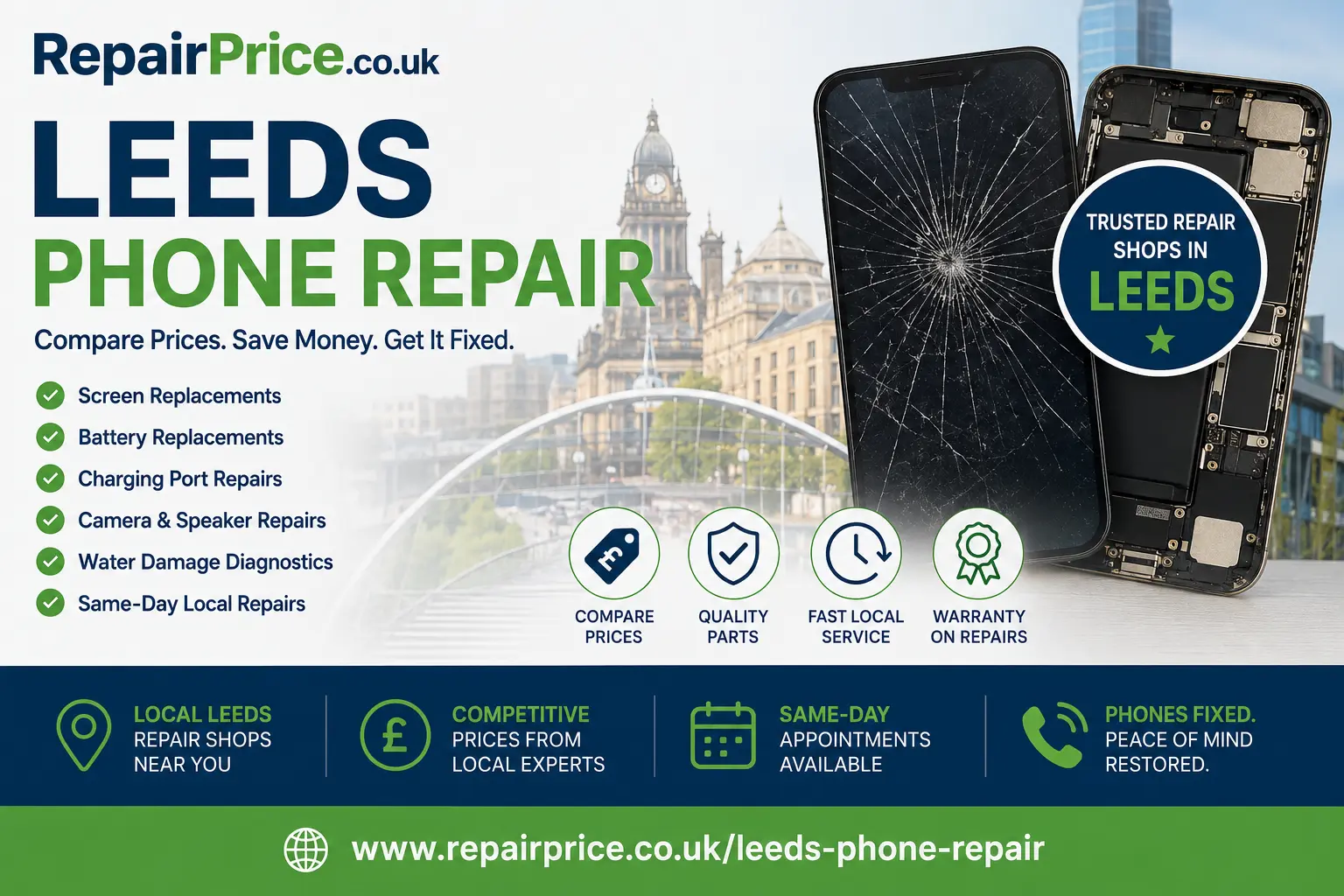Leeds Phone Repair Quote Checklist — RepairPrice.co.uk