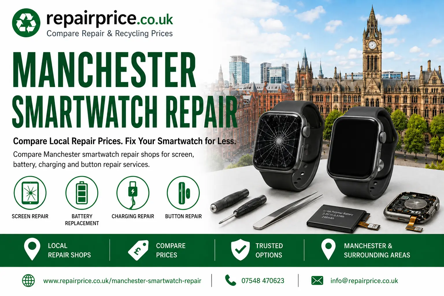 Manchester Smartwatch Battery Replacement: Battery Health, Costs and Replacement — RepairPrice.co.uk