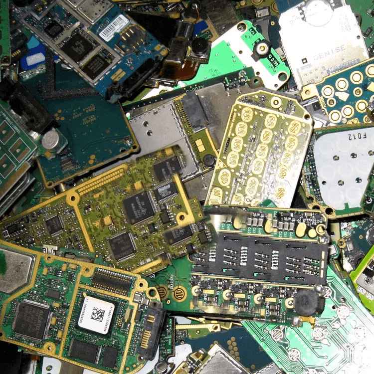 Image of mobile phone pcb in pile.