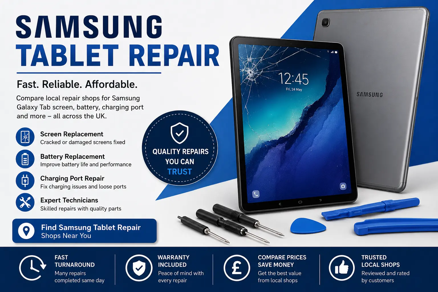 Samsung Tablet Repair UK | Galaxy Tab Screen & Battery Repair Quotes