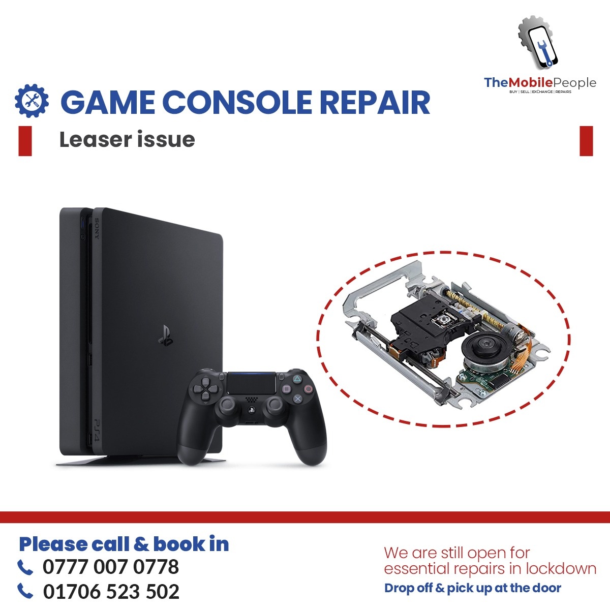 image of a games console being repaired